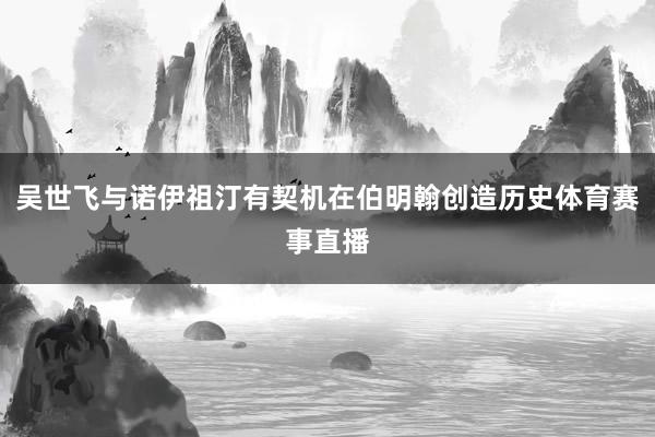 吴世飞与诺伊祖汀有契机在伯明翰创造历史体育赛事直播