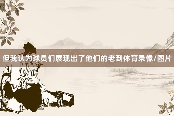 但我认为球员们展现出了他们的老到体育录像/图片