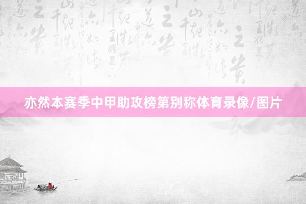 亦然本赛季中甲助攻榜第别称体育录像/图片