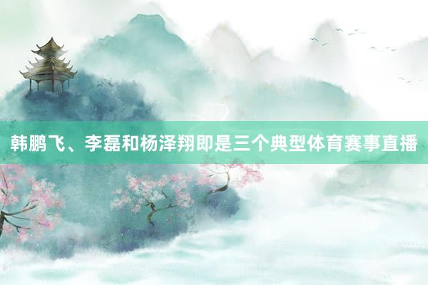 韩鹏飞、李磊和杨泽翔即是三个典型体育赛事直播