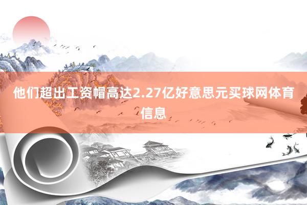 他们超出工资帽高达2.27亿好意思元买球网体育信息