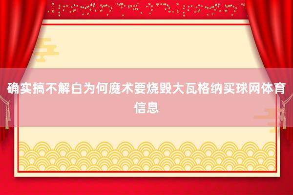 确实搞不解白为何魔术要烧毁大瓦格纳买球网体育信息