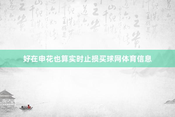 好在申花也算实时止损买球网体育信息