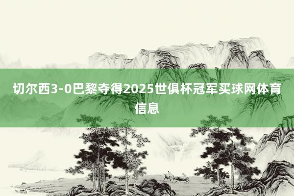 切尔西3-0巴黎夺得2025世俱杯冠军买球网体育信息
