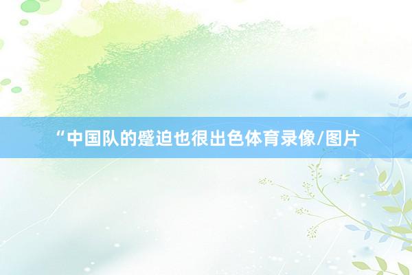 “中国队的蹙迫也很出色体育录像/图片
