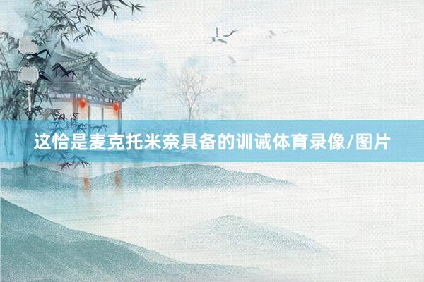 这恰是麦克托米奈具备的训诫体育录像/图片