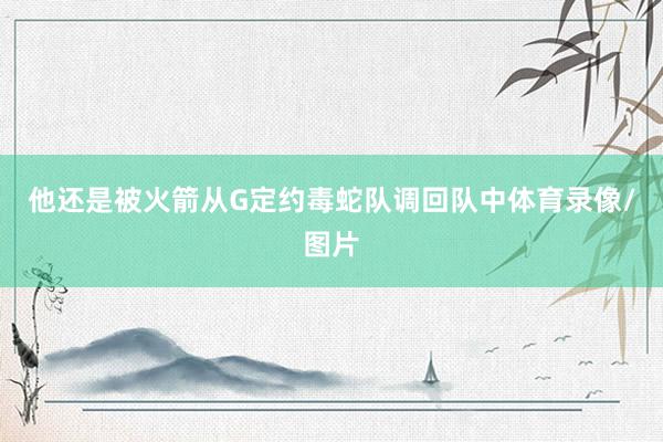 他还是被火箭从G定约毒蛇队调回队中体育录像/图片