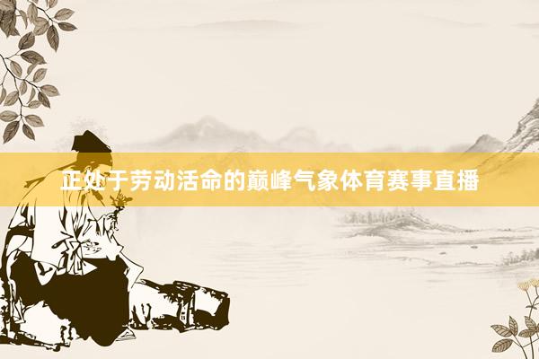 正处于劳动活命的巅峰气象体育赛事直播