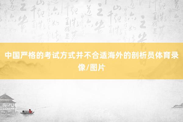 中国严格的考试方式并不合适海外的剖析员体育录像/图片