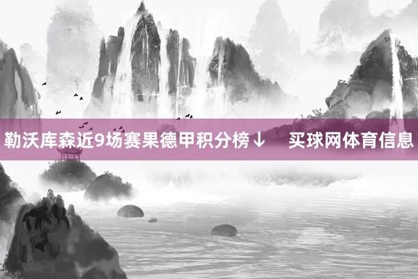 勒沃库森近9场赛果德甲积分榜↓    买球网体育信息