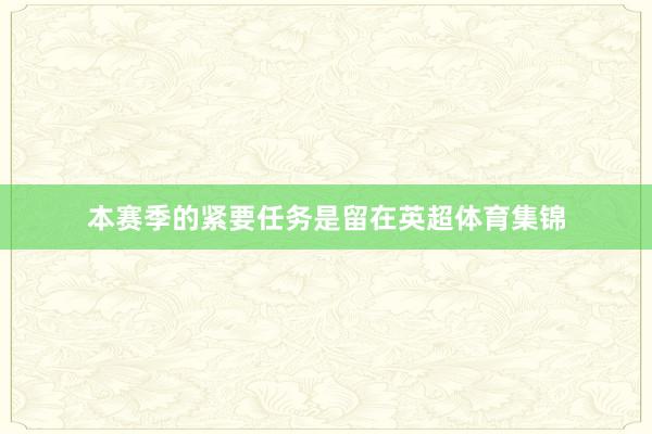 本赛季的紧要任务是留在英超体育集锦