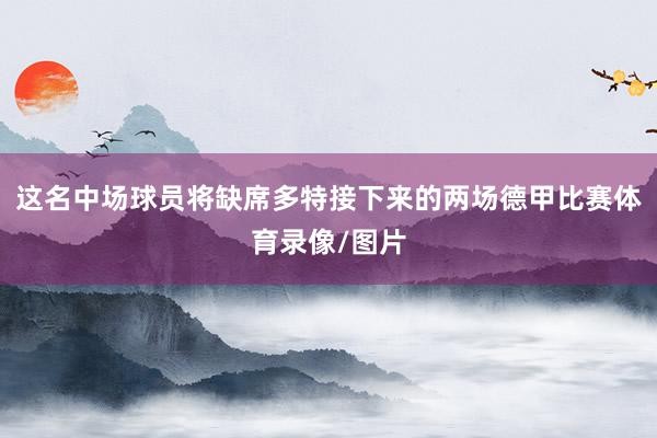 这名中场球员将缺席多特接下来的两场德甲比赛体育录像/图片