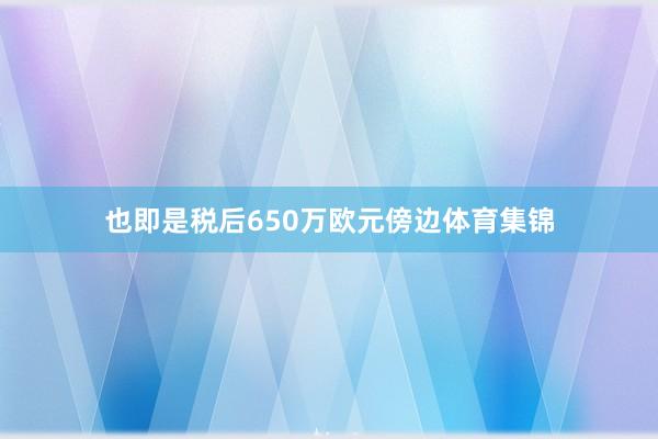 也即是税后650万欧元傍边体育集锦