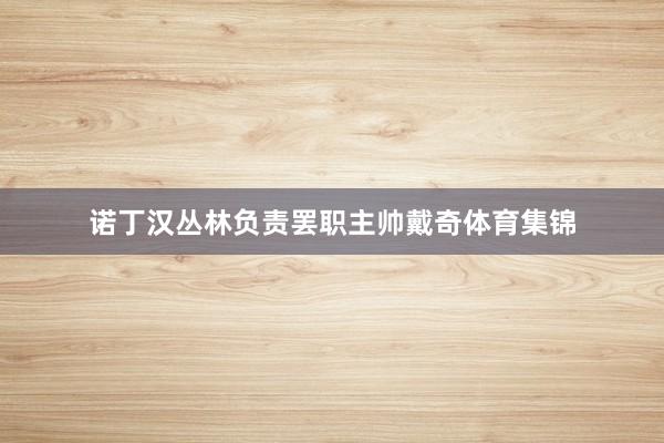 诺丁汉丛林负责罢职主帅戴奇体育集锦